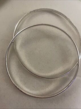 Silver-tone round Classic Women bangle stack bracelets Polished round three inc